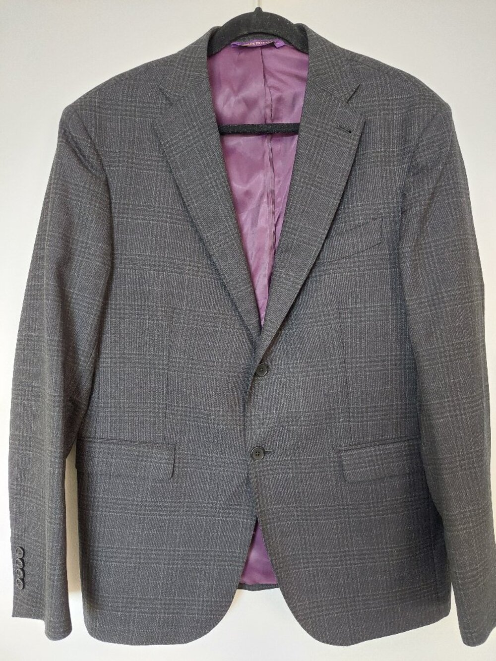 Principe Men's 44R Gray Prince of Wales Glen Plaid Suit Blazer Made In Italy